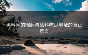 黑料网的崛起与黑料吃瓜地址的真正意义