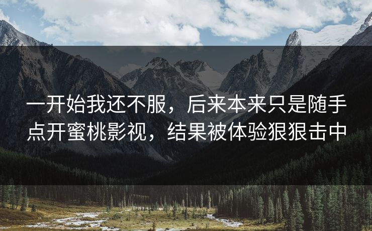 一开始我还不服，后来本来只是随手点开蜜桃影视，结果被体验狠狠击中