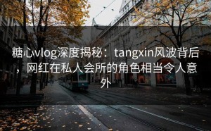 糖心vlog深度揭秘：tangxin风波背后，网红在私人会所的角色相当令人意外