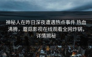 神秘人在昨日深夜遭遇热点事件 热血沸腾，蘑菇影视在线观看全网炸锅，详情揭秘