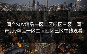 国产SUV精品一区二区四区三区，国产suv精品一区二区四区三区在线观看