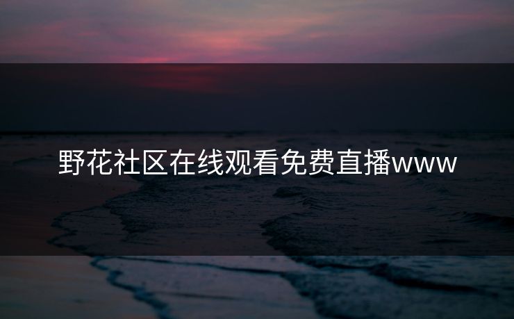 野花社区在线观看免费直播www