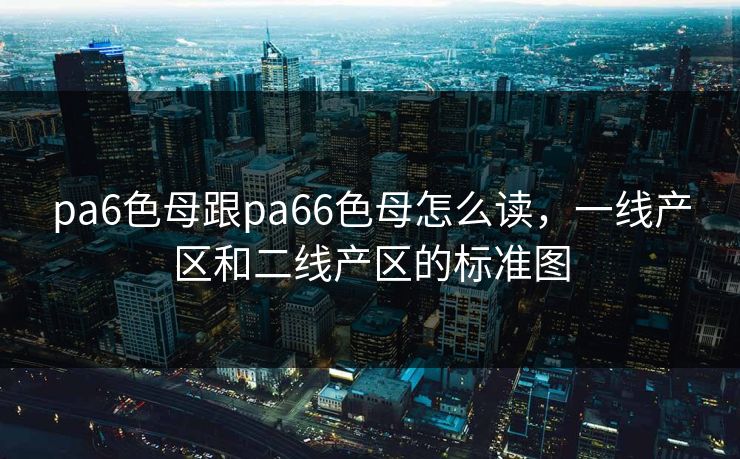 pa6色母跟pa66色母怎么读，一线产区和二线产区的标准图