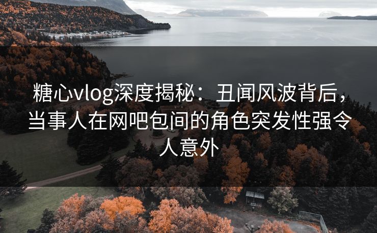 糖心vlog深度揭秘：丑闻风波背后，当事人在网吧包间的角色突发性强令人意外