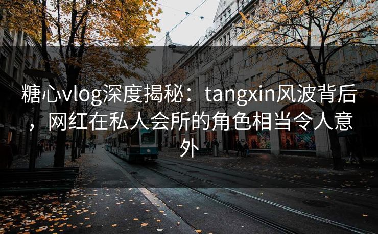 糖心vlog深度揭秘：tangxin风波背后，网红在私人会所的角色相当令人意外
